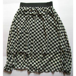 LuLaRoe Black and White Checkered Midi Skirt